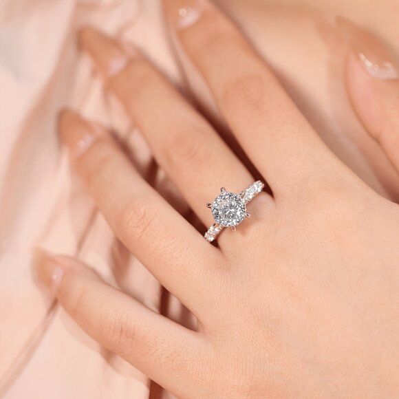 Stunning 3 Carat Moissanite Ring S925 Sterling Silver - Picture 8 of 10